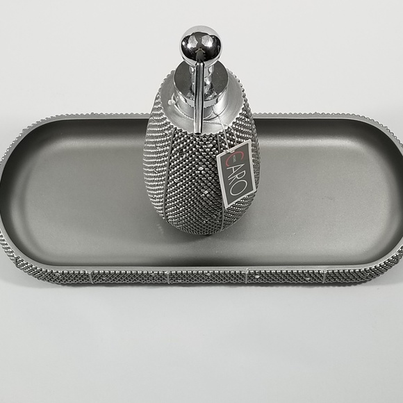 Caro Bathroom Soap Dispenser and Tray Silver NWT - Picture 6 of 7
